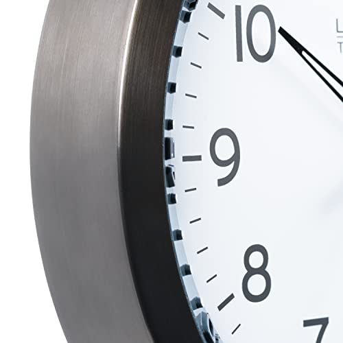 La Crosse Technology 404-54667-INT 10-Inch Atomic Chapter Ring Stainless Steel Analog Clock