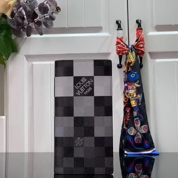 【原版皮】路易威登/LV 大格BRAZZA 钱夹，由Damier Graphite Pixel涂层帆布制成，以像素形式演绎经典Damier棋盘格图案，凸显未来感，集各种口袋、隔层与信用卡槽于一身，时尚便利，款号：N66540