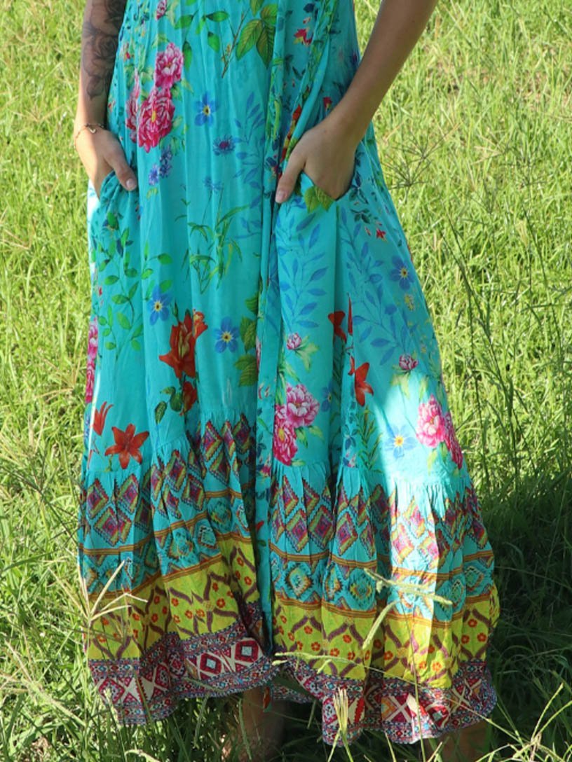 Bohemian vacation casual chiffon dress