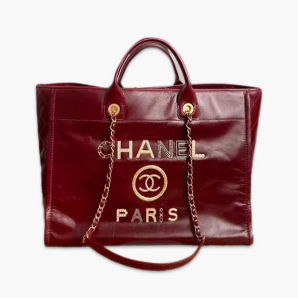 【原版皮】香奈儿/Chanel 购物袋 ，采用进口油腊牛皮，配顶级精美古铜金五金，非常高档新颖独特，休闲又时尚、又会掀起一股热潮，五金 ogo镶珍珠，款号：AS8375