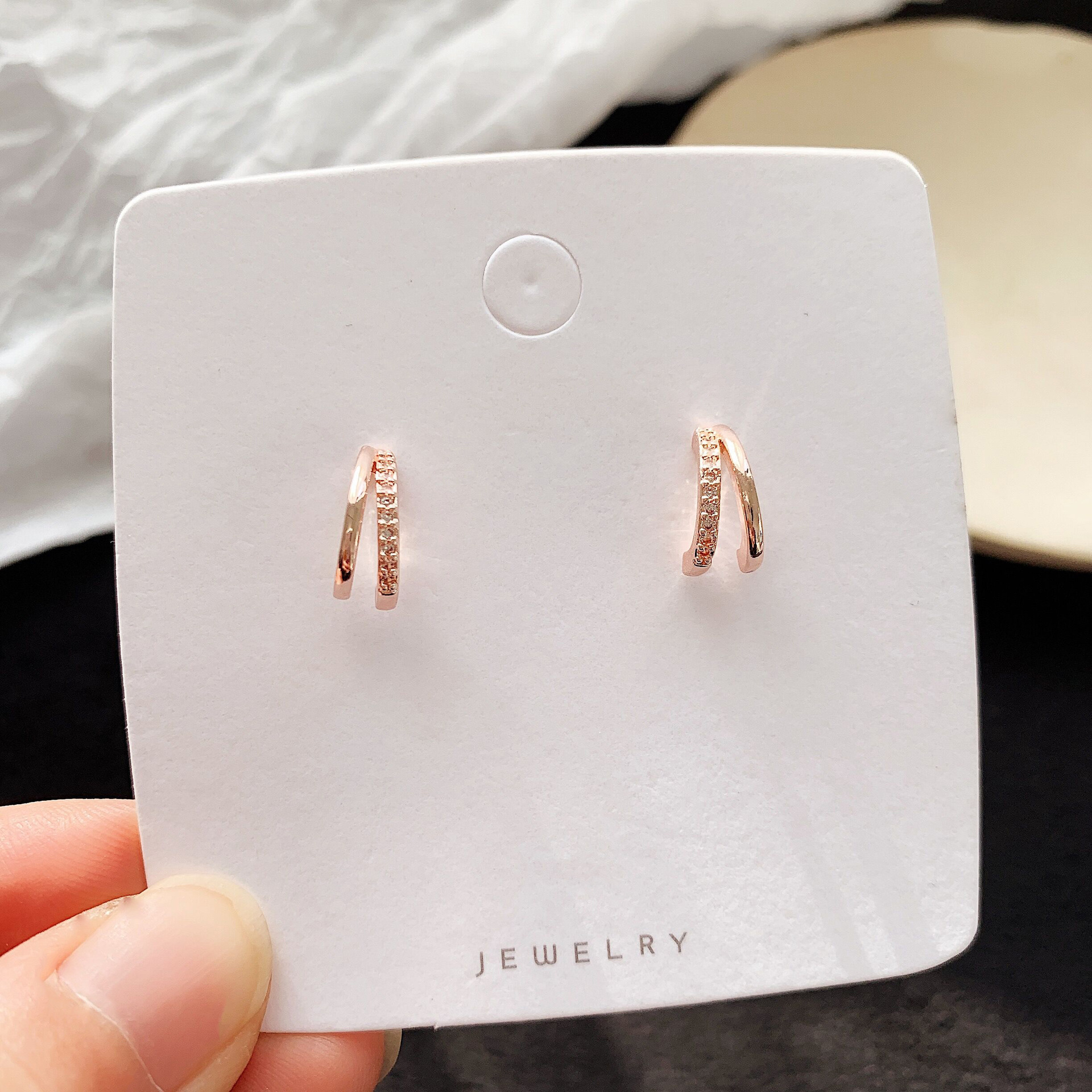 韩国S925银针小清新耳环百搭气质心形珍珠耳饰个性防过敏耳钉批发