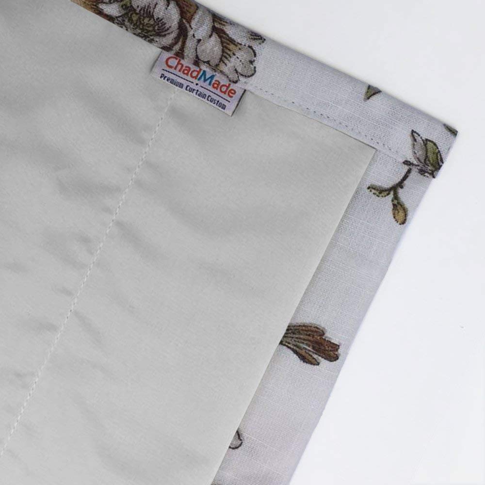 Spring Flowers Print Cotton Curtains Pinch Pleated Blackout Lining Darpes Panel