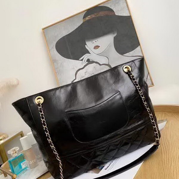 【原版皮】香奈儿/Chanel 购物袋，采用进口油腊牛皮，配顶级精美古铜金五金，非常高档新颖独特 ，休闲时尚，旅游购物最佳选择，款号：AS8345