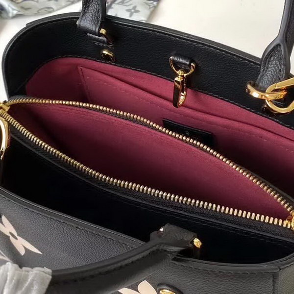 【原版皮】路易威登/LV Montaigne BB手袋，将Monogram图案先印染后压印于粒面皮革，与挺括线条相辅相成，有立体感的造型与精巧的内部设计，款号：M41053