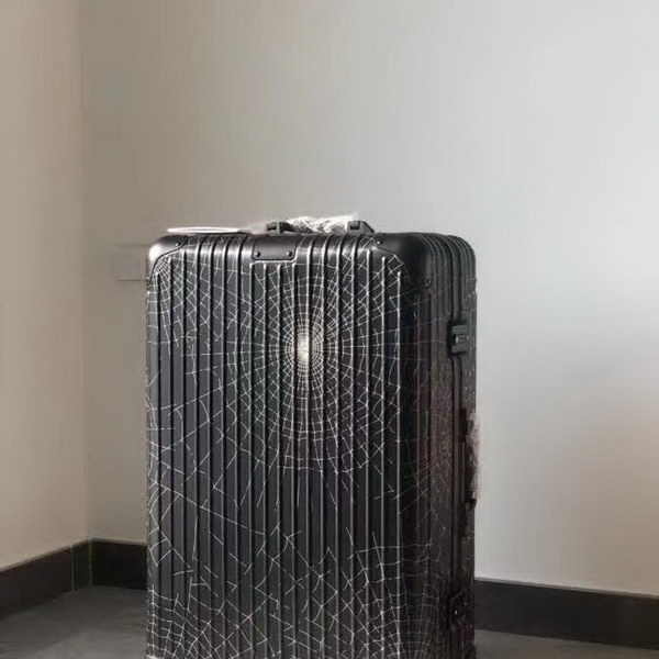 日默瓦/rimowa  x Supreme联名蜘蛛网，全铝箱体，二次氧化蜘蛛网，无极变速弹跳拉杆