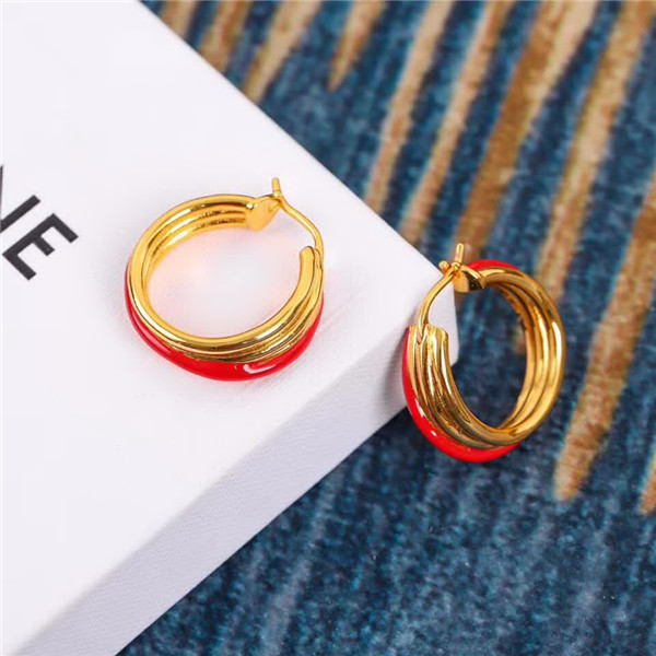20秋季最新专柜款-Celine最新爆款系列红边金色圈圈耳环，满足你的各种场合搭配，一百万个推荐
