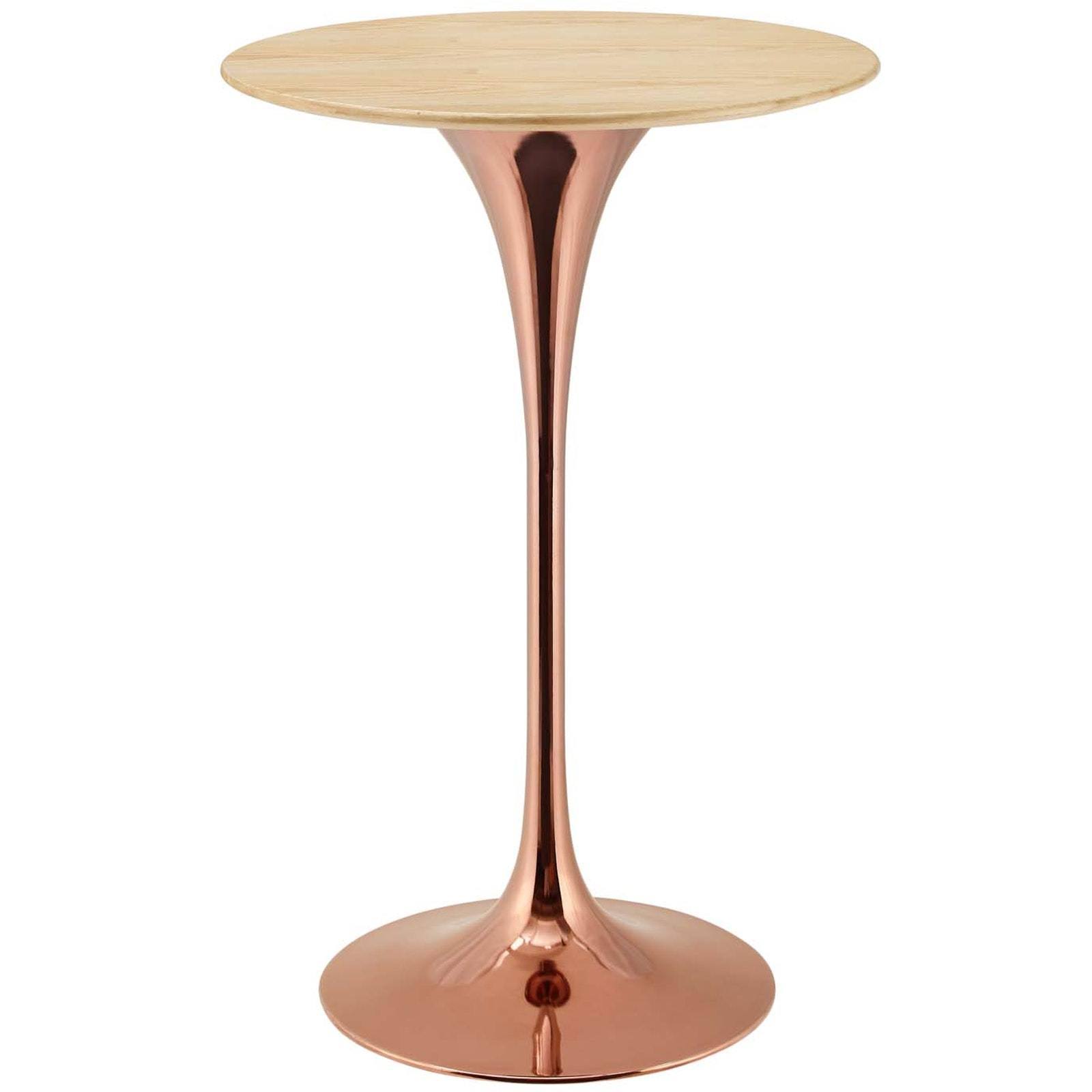 Lippa 28x22 Wood Bar Table Rose Natural Modway