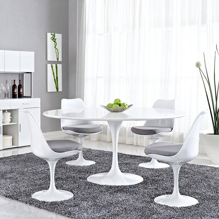 Modway Lippa 28x22 Fiberglass Dining Table White