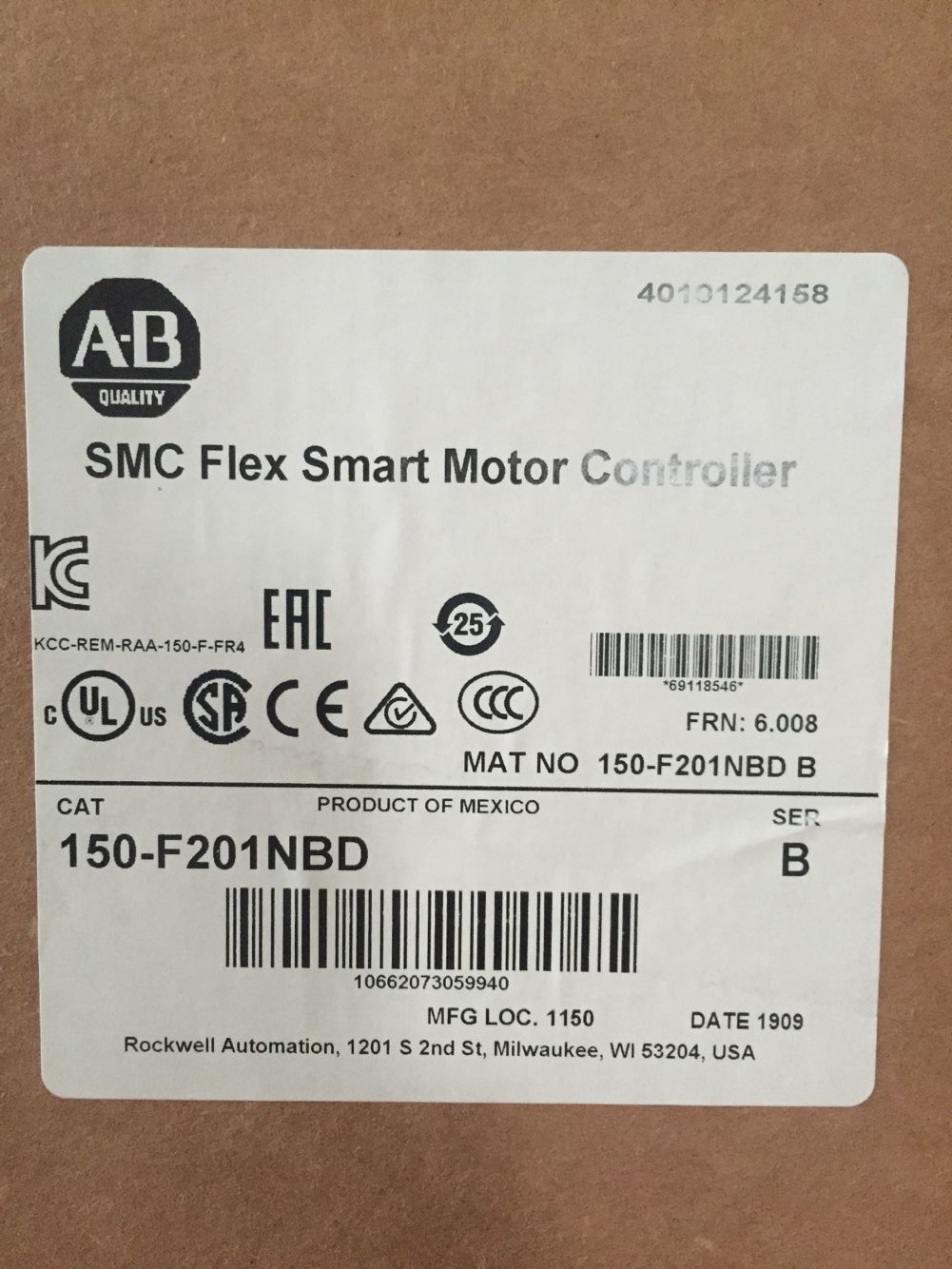 150-F201NBD Allen Bradley Original New factory Sealed Motor