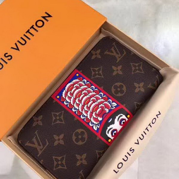 【原版皮】路易威登/LV 拉链钱夹，取材Monogram帆布，借鉴山本宽斋的艺术特色，缤纷展现歌舞伎，脸谱元素，出心裁的戏剧设计风格，款号：M67258