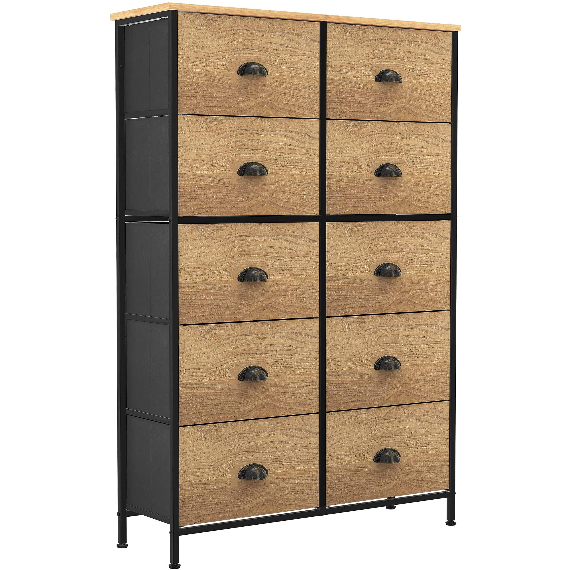 YITAHOME 10 Drawer Dresser - Fabric Storage Tower, Organizer Unit for Bedroom, Living Room, Hallway, Closets Nursery - Stu