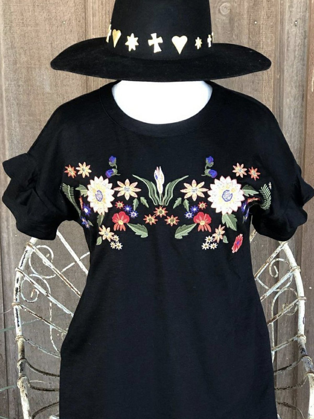 Vintage Simple Lady Crew Neck Jersey Floral Dresses