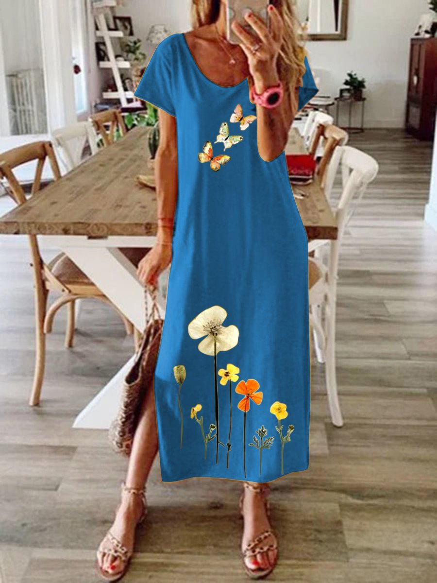 Holiday Jersey Short Sleeve Dresses