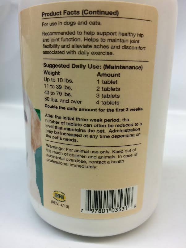 NaturVet ArthriSoothe Hip Joint Formula (500 Tabs)