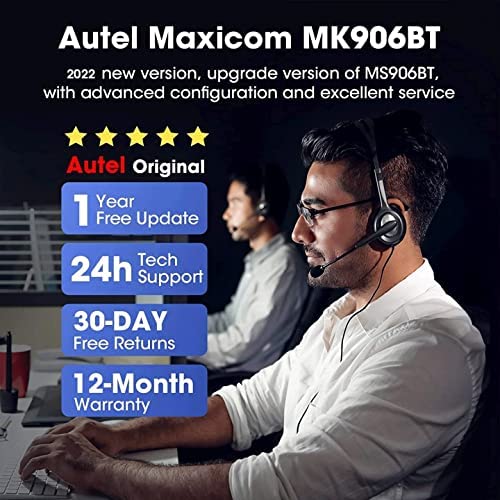 Autel Scanner MaxiCOM MK906BT with MV105, 2022 New Version of Maxisys MS906BT/MS908/MK908, OBD2 Auto Scan Tool with Advanced ECU Coding, Bi-Directional Control, 31+ Services, All System Diagnostics