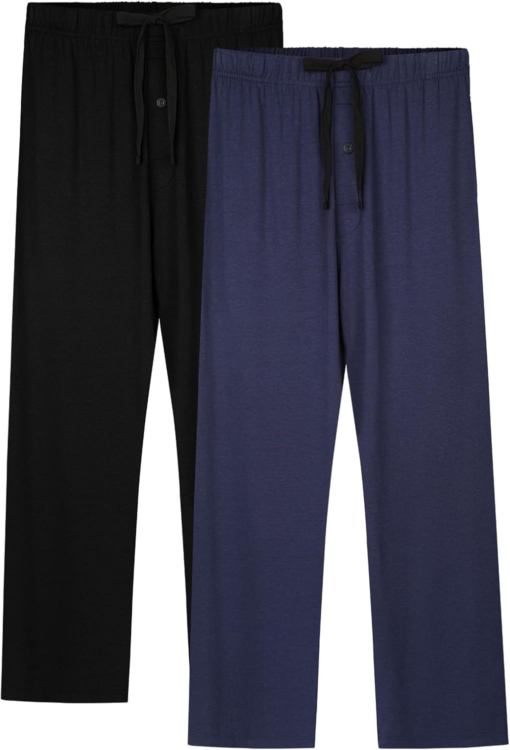 BAMBOO COOL Mens Pajama Pants Sleep Lounge Bottoms Soft Comfy Pj Pant Sleepwear with Pockets 2 Pack